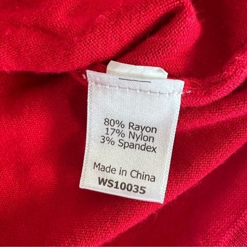 41 Hawthorn Womens Red Pleated Bell Sleeve Boat Neck Pullover Sweater Small - Picture 4 of 8